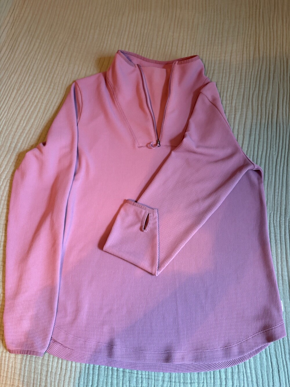 Eddie Bauer Women’s Tall Large Pink 1/4 Zip Pullover Textured Athletic Top